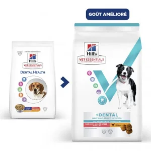 officiel HILL’S Pet Nutrition Vet Essentials Chien Multi-Benefit + Dental Adulte + Medium & Large Poulet 14